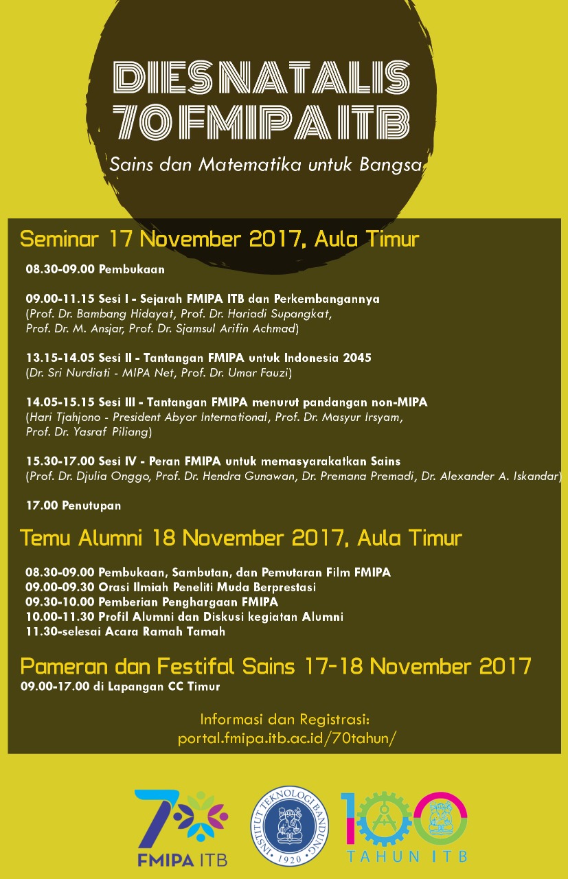 Peringatan Dies Natalis FMIPA ITB Ke-70 Tahun 2017 – FMIPA ITB