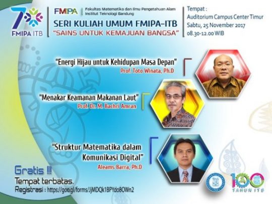 Seri Kuliah Umum FMIPA 25 November 2017