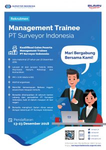 Lowongan Pekerjaan Pt Surveyor Indonesia Ptsi Fmipa Itb - pt surveyor indonesia periode pendaftaran 13 23 desember 2018 informasi pendaftaran silakan kunjungi https surveyorindonesia experd com