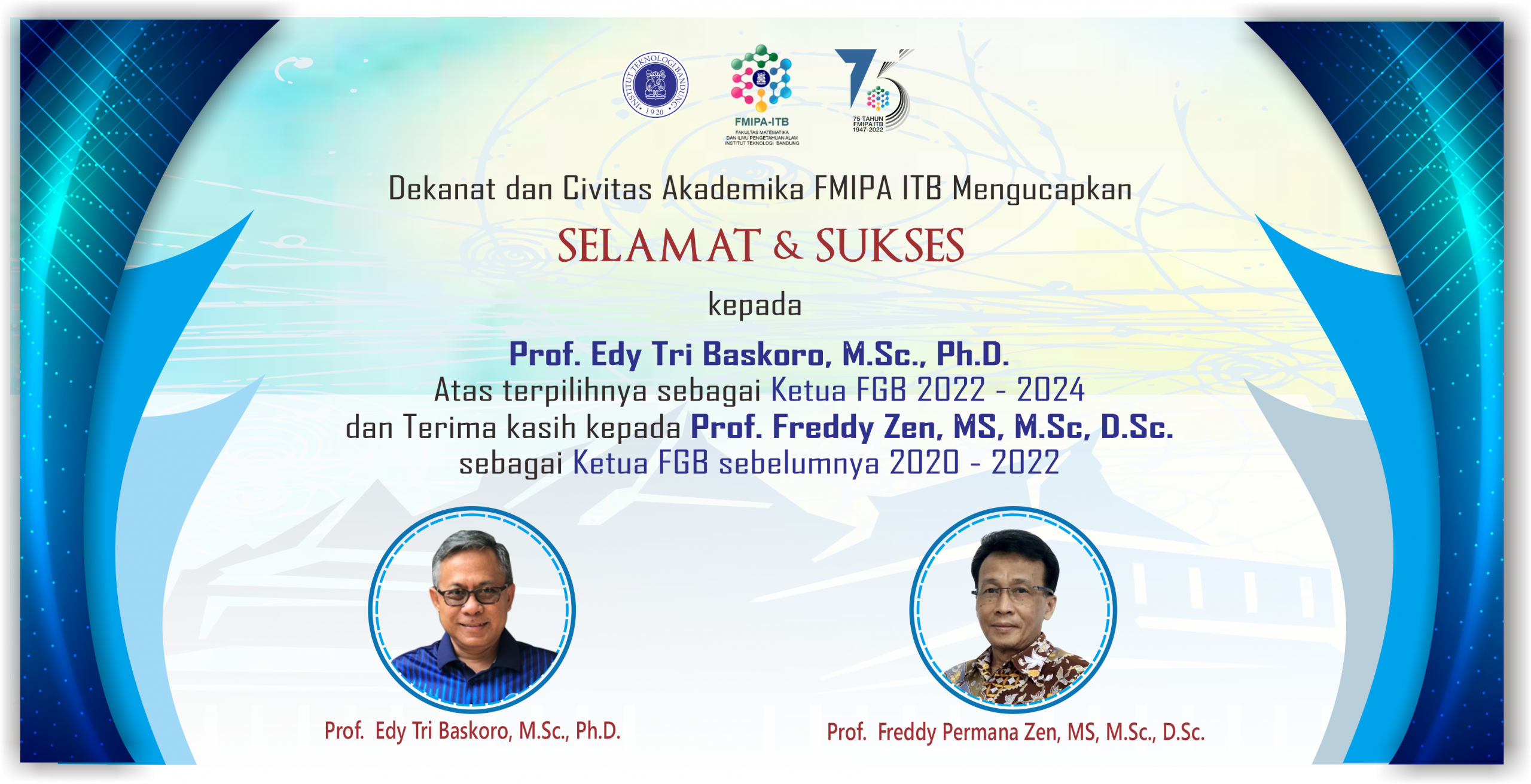 Selamat dan Sukses Kepada Prof. Edy Tri Baskoro, M.Sc., Ph.D atas terpilihnya sebagai Ketua Forum Guru Besar (FGB) Periode 2022-2024