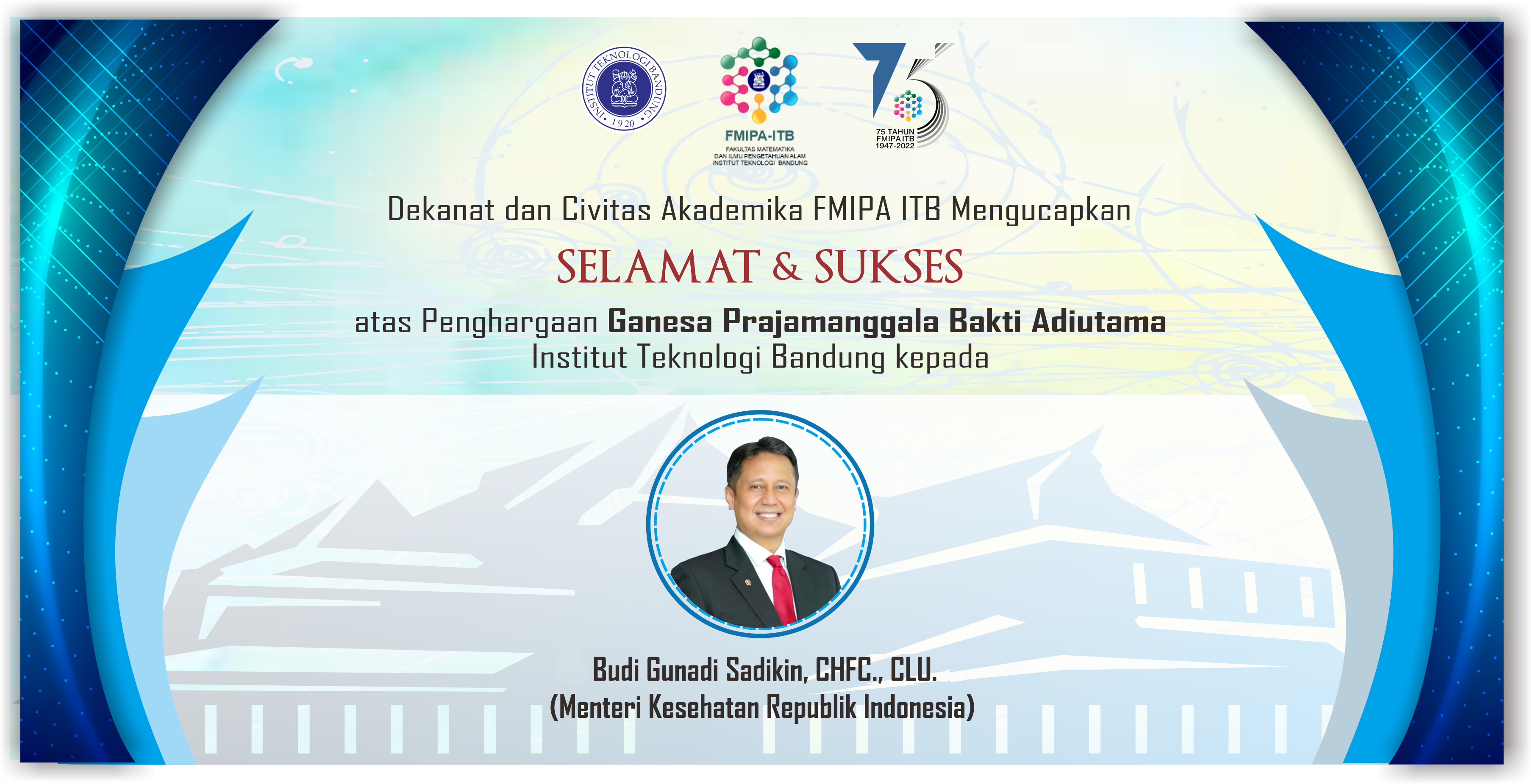 Penghargaan Ganesa Prajamanggala Bakti Adiutama kepada Budi Gunadi Sadikin, CHFC., CLU. (Menteri Kesehatan Republik Indonesia)