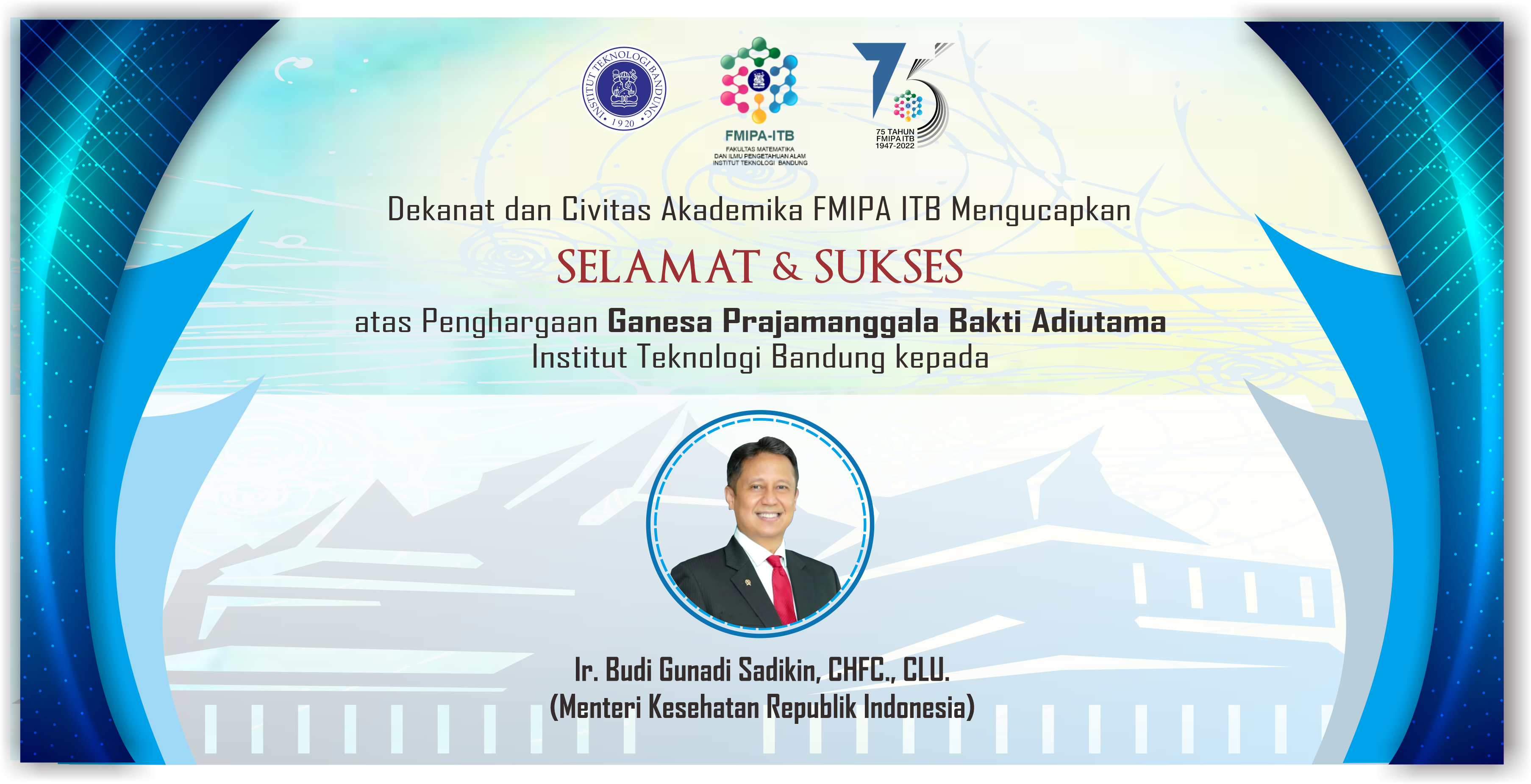Penghargaan Ganesa Prajamanggala Bakti Adiutama kepada Ir. Budi Gunadi Sadikin, CHFC., CLU. (Menteri Kesehatan Republik Indonesia)