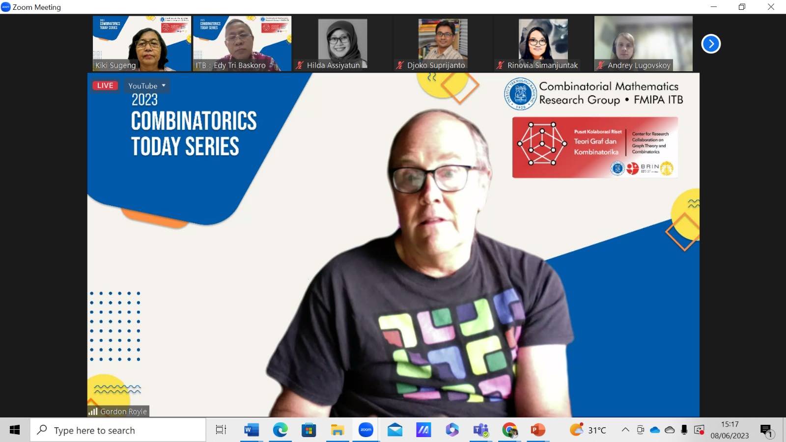 Prof. Gordon Royle memberikan kuliah tamu di Seri CTS FMIPA ITB – FMIPA ITB