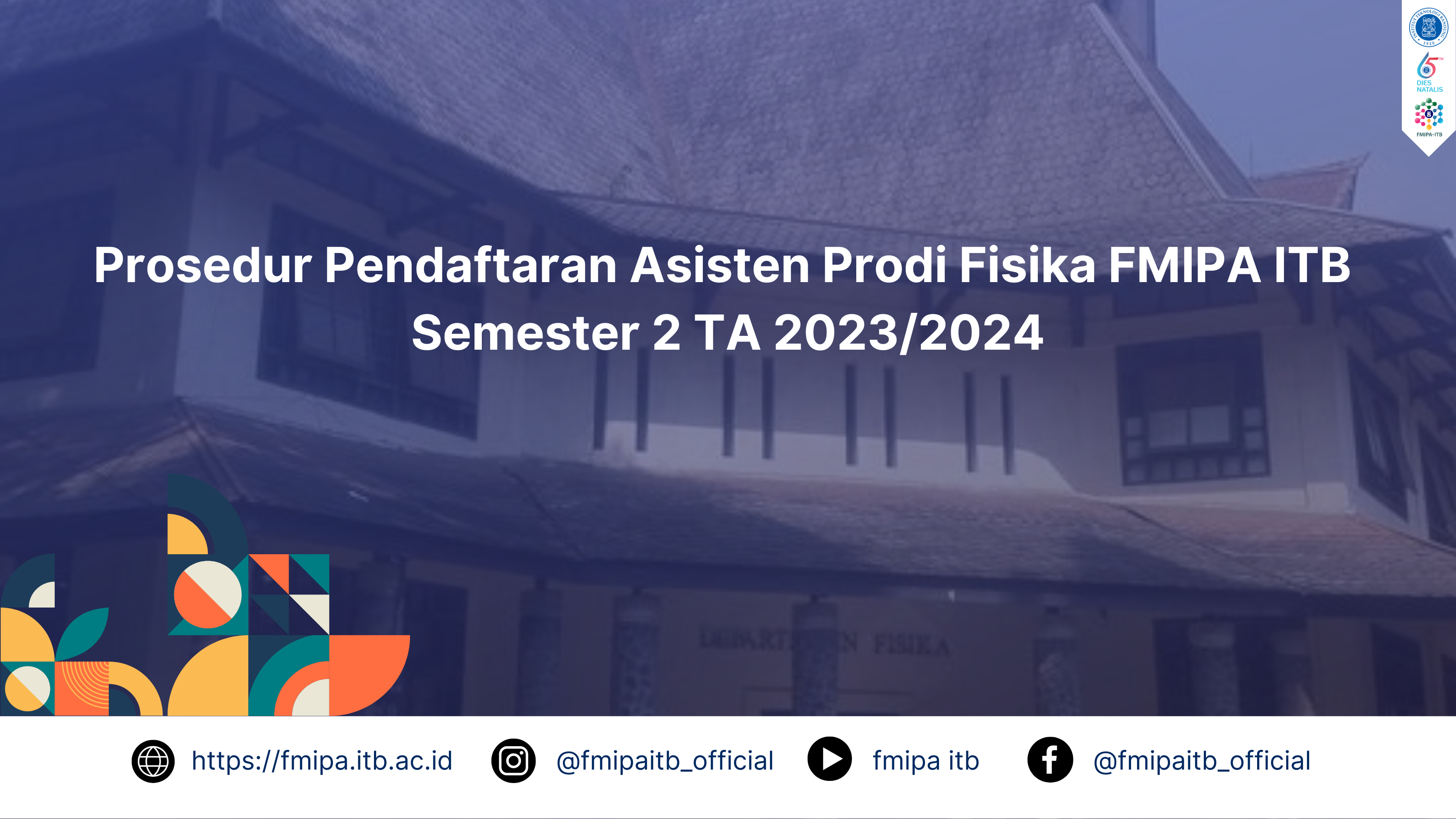 Prosedur Pendaftaran Asisten Prodi Fisika FMIPA ITB Semester 2 TA 2023/2024