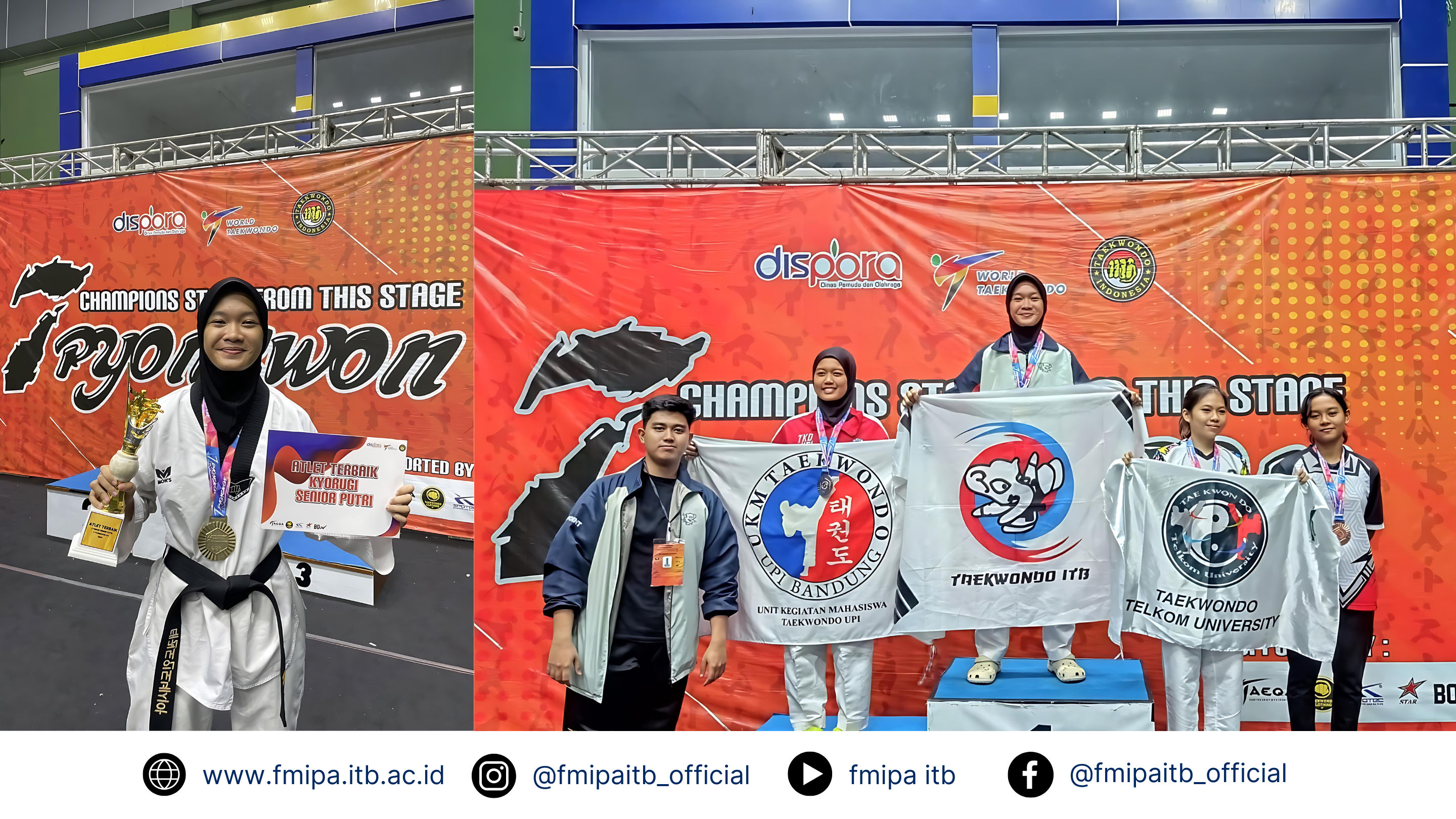 Mahasiswi FMIPA meraih medali emas pada Kejuaraan Taekwondo 7Pyongwon IV Championship 2024 Tingkat Kota Bandung