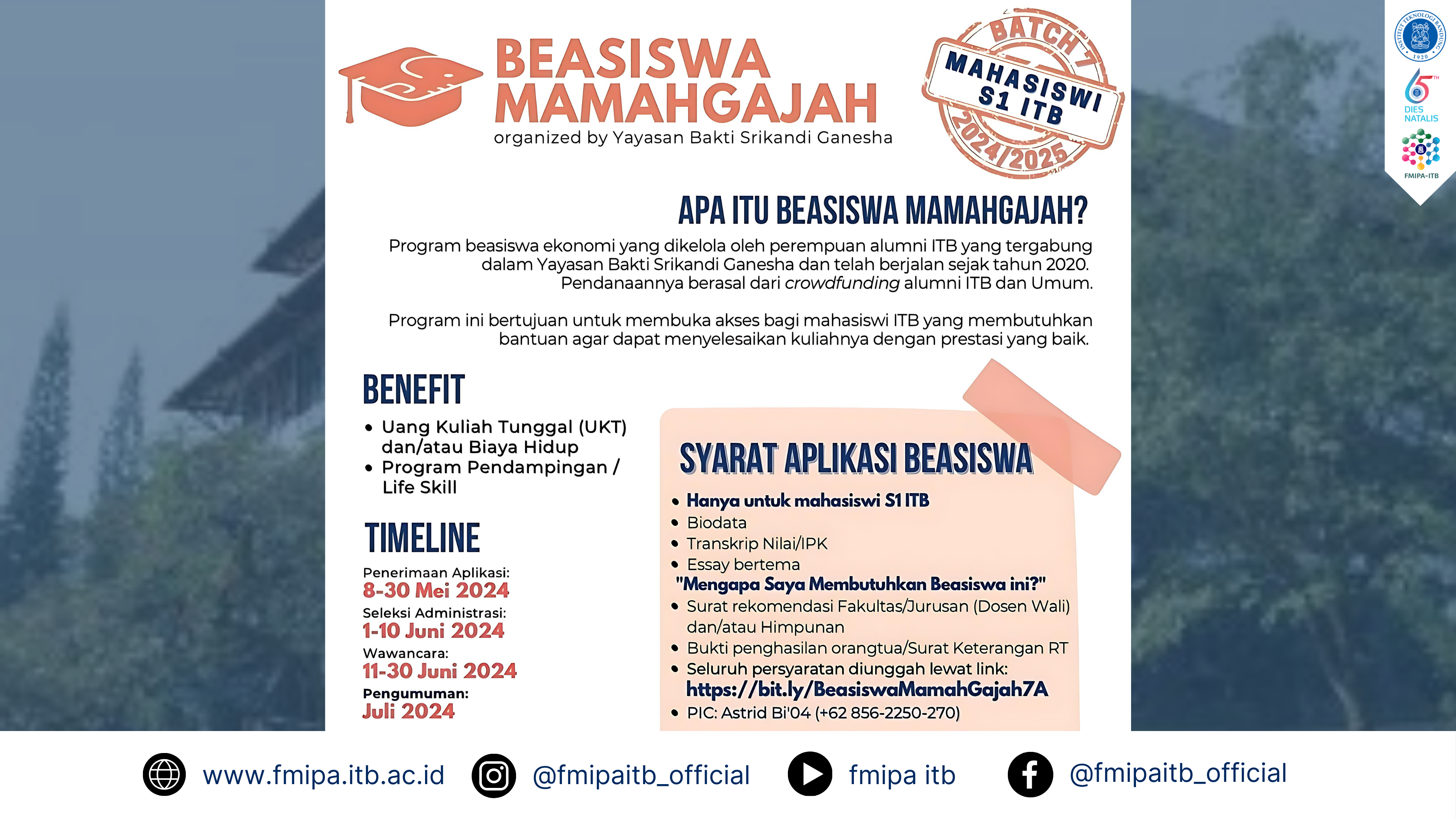 Pendaftaran penerima Beasiswa MamahGajah kembali dibuka!