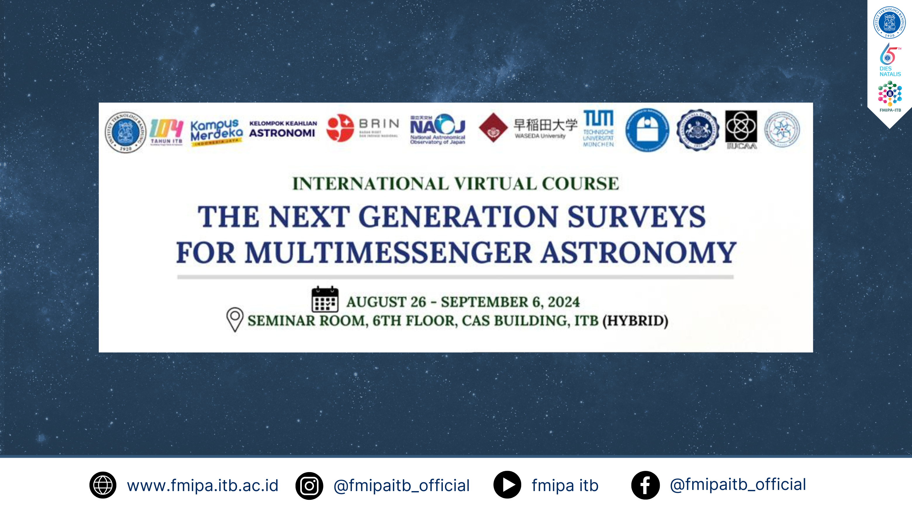 International Virtual Course : The Next Generation Surveys for Multimessenger Astronomy