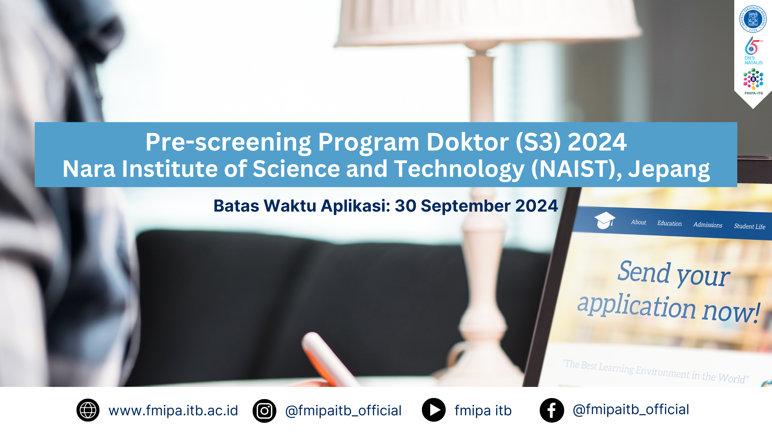 Pre-screening untuk Program Doktor (S3) 2024 di Nara Institute of Science and Technology (NAIST), Jepang