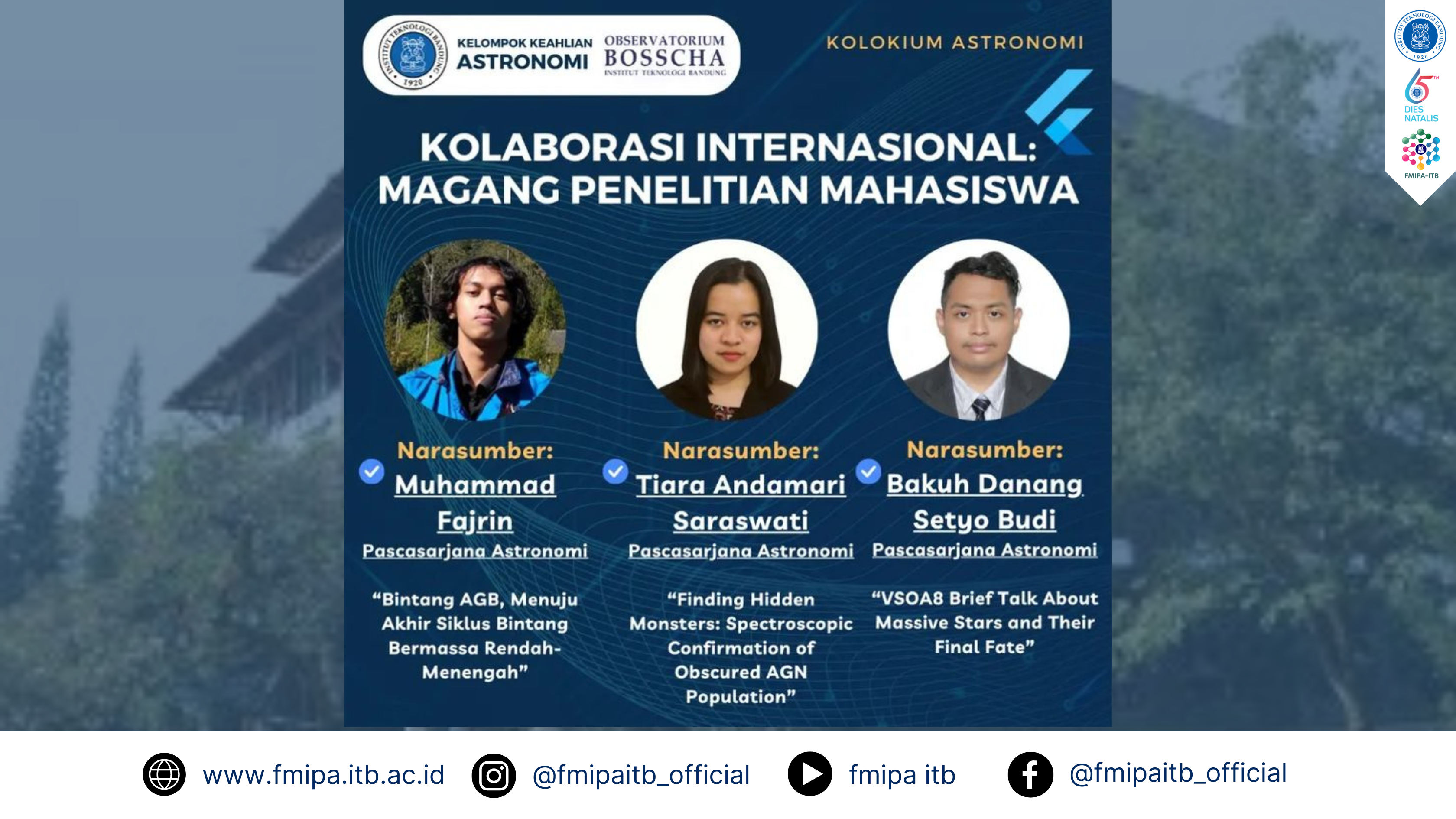 Kolokium Astronomi “Kolaborasi Internasional: Magang Penelitian Mahasiswa”