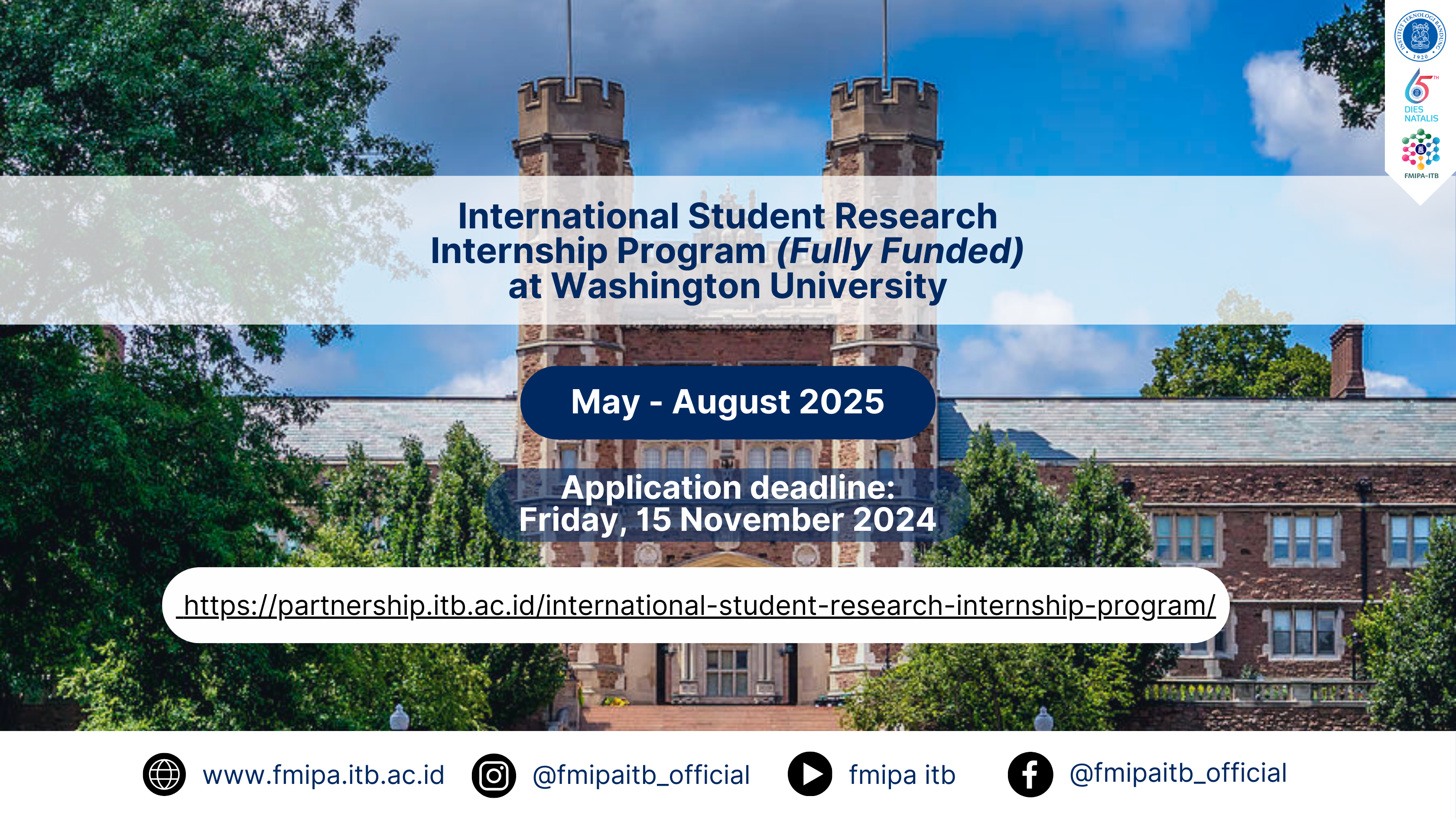 International Student Research Internship Program (Fully Funded) at Washington University