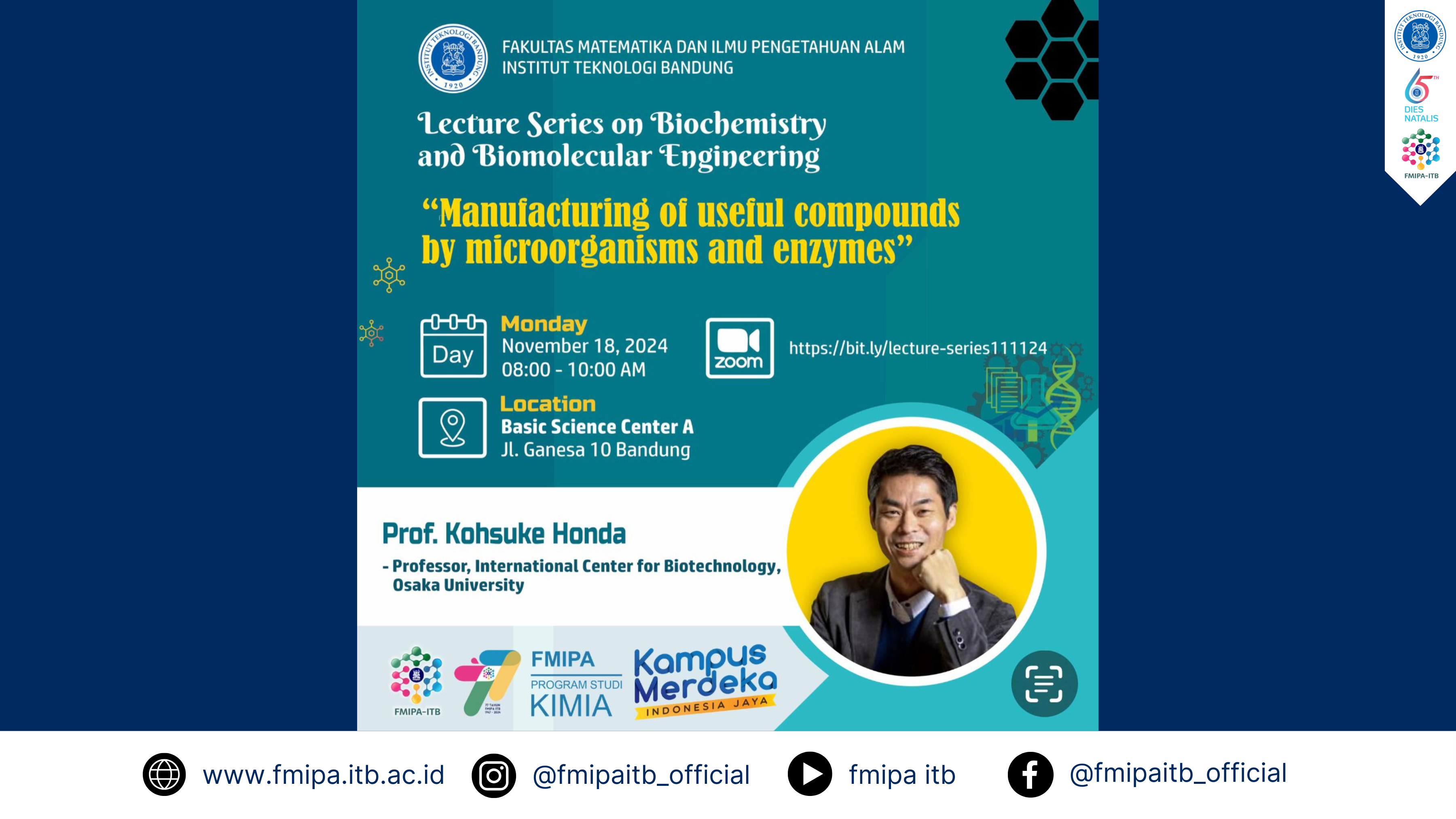 Seri Kuliah Tamu Kapita Selekta Biokimia (KI5062)  “Manufacturing of Useful Compounds by Microorganism and Enzymes”