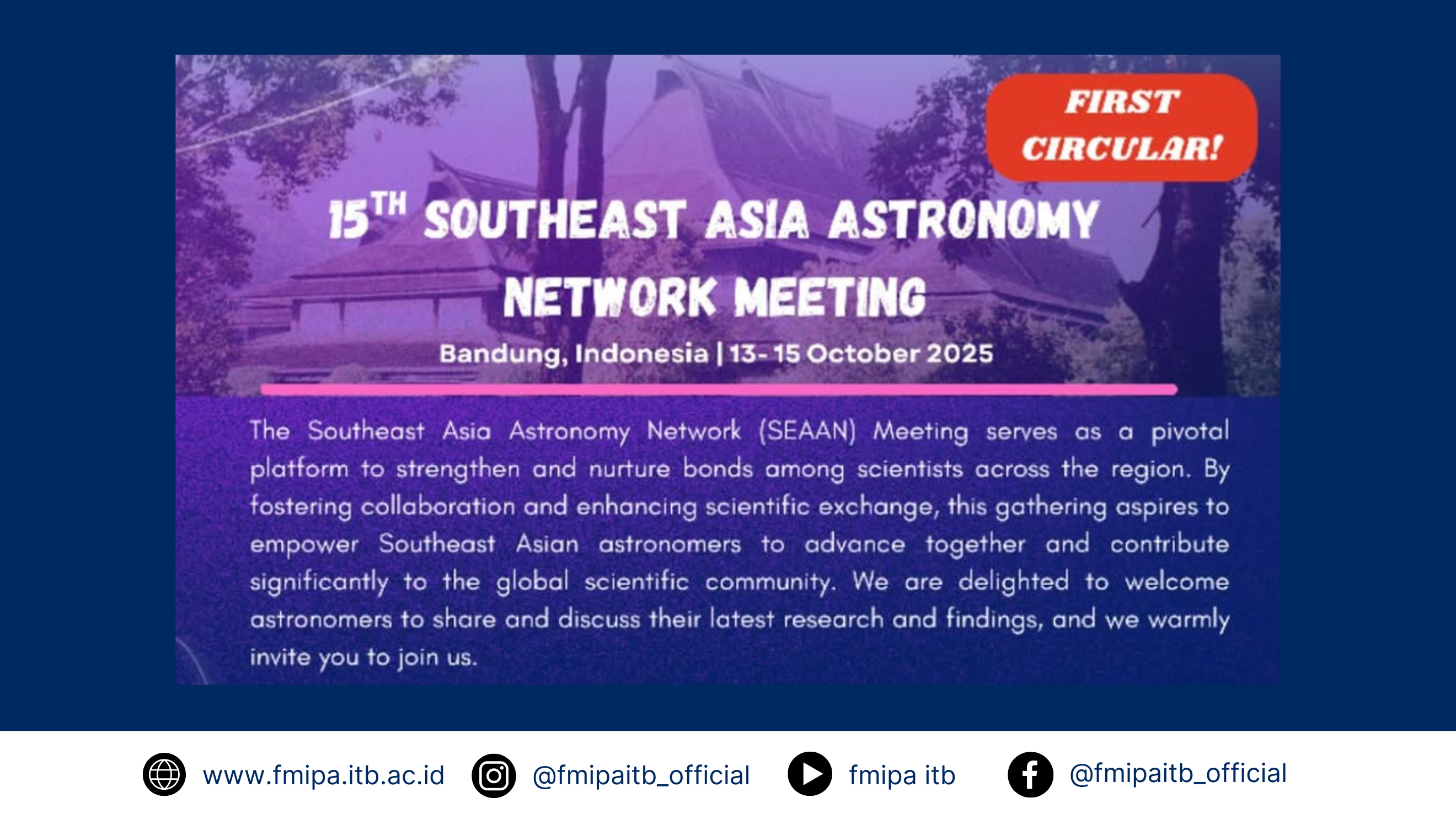 The 15th Southeast Asia Astronomy Network Meeting (SEAAN 2025)