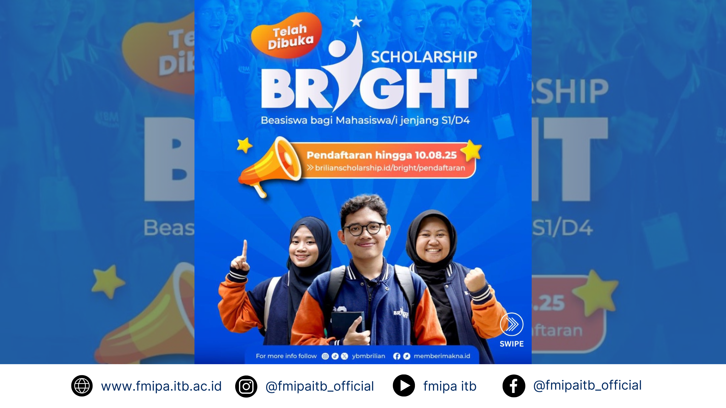 PENDAFTARAN BRIGHT SCHOLARSHIP 2025 DIBUKA!🎉