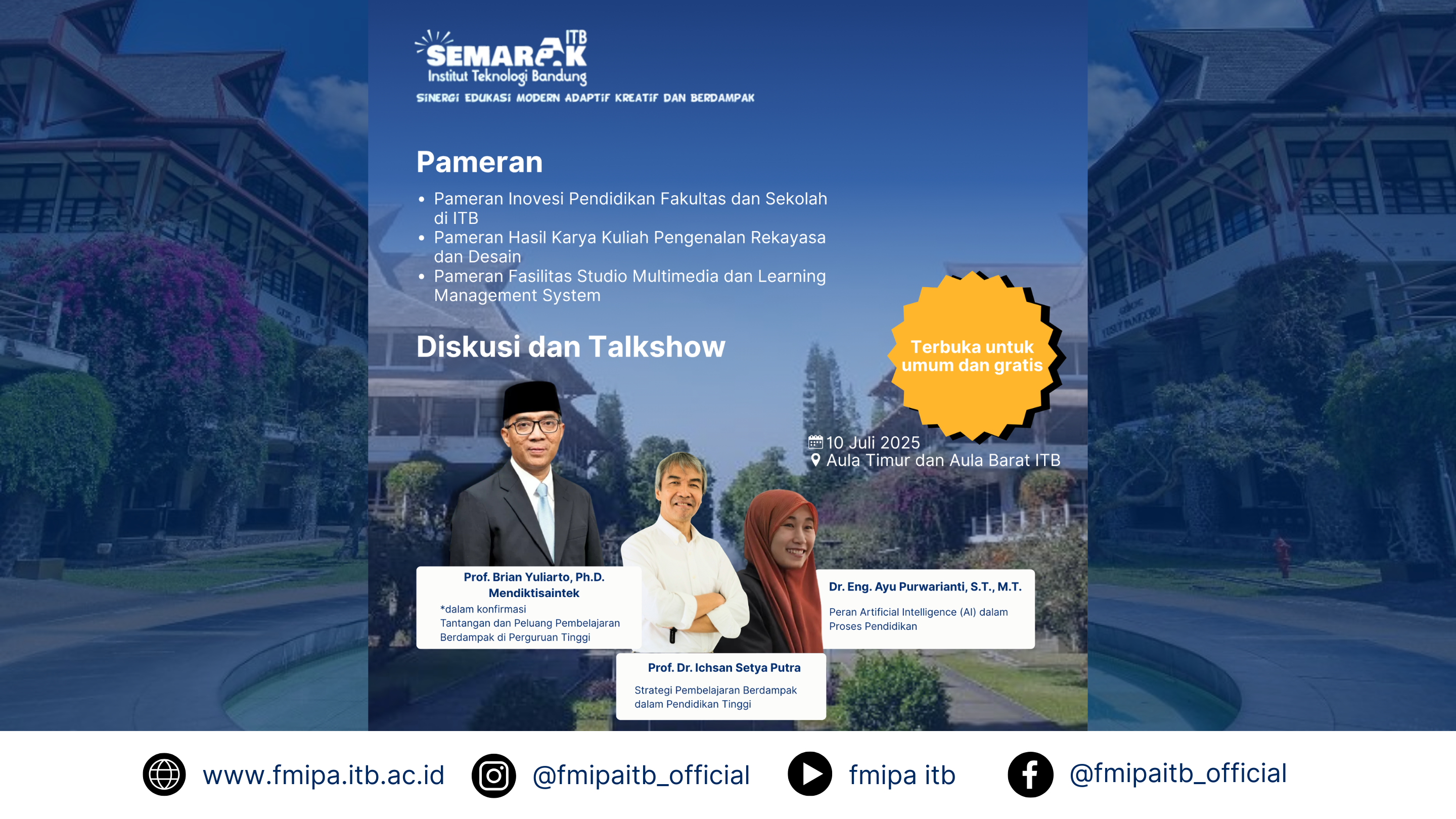 SEMARAK ITB 2025 – Ajang seru buat kamu yang penasaran gimana masa depan pendidikan dirancang bareng inovasi keren di ITB