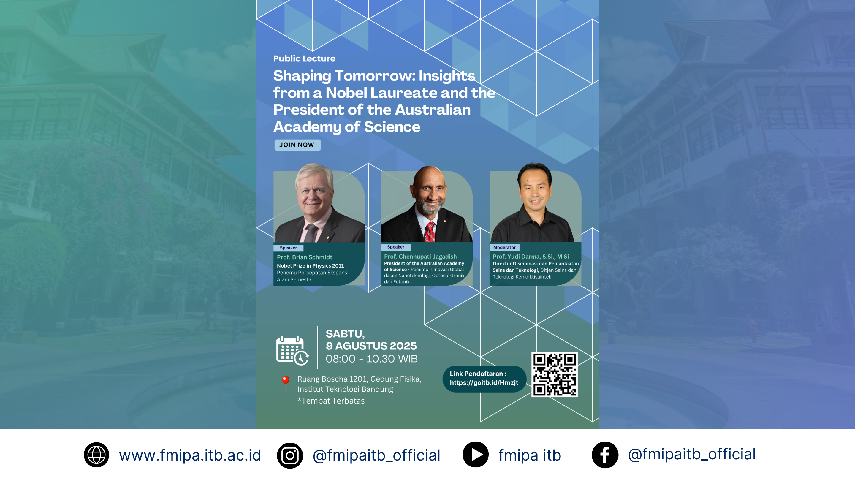 Kuliah Umum : Shaping Tomorrow: Insights from a Nobel Laureate and the President of the Australian Academy of Science