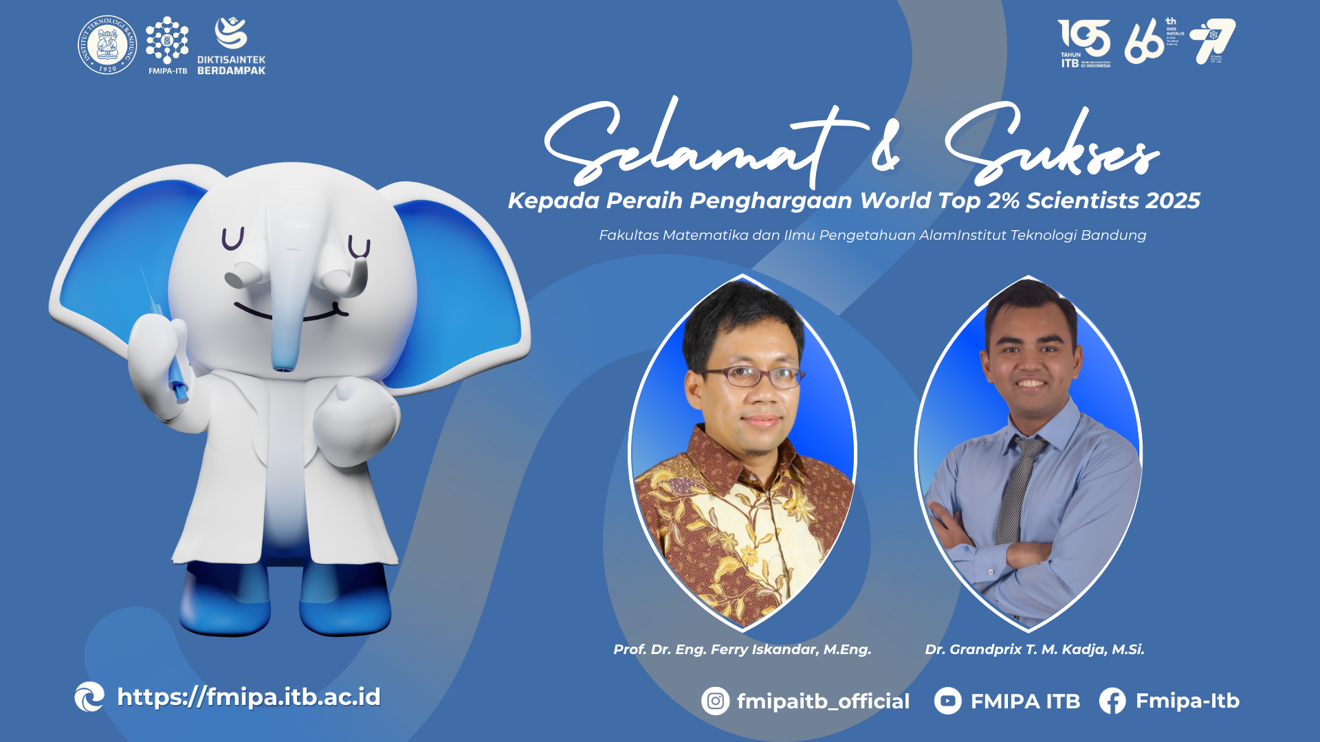 Dua Dosen FMIPA ITB Masuk Daftar World Top 2% Scientists 2025