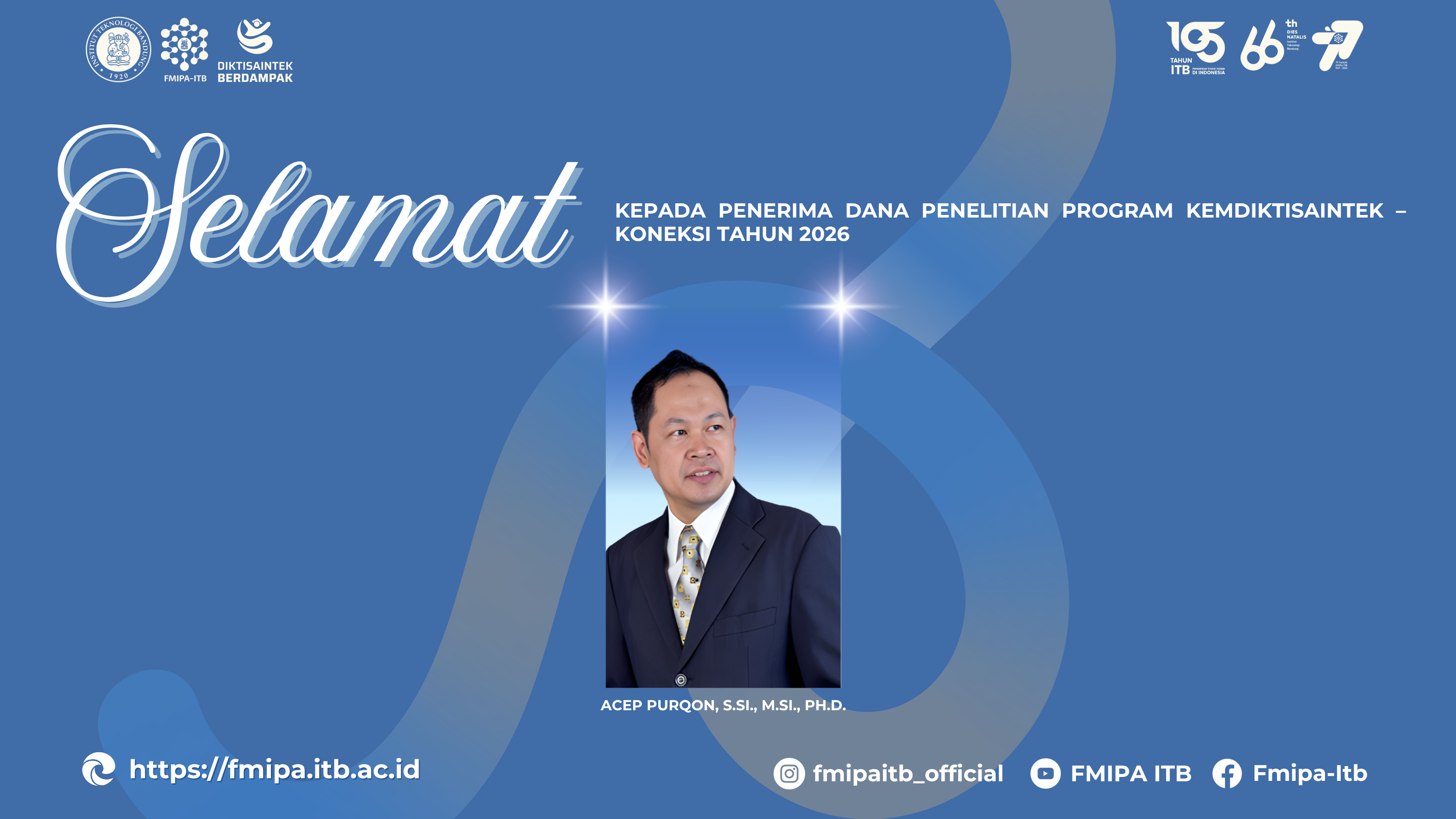 Dosen FMIPA ITB Raih Dana Penelitian Program Kemendiksaintek – Koneksi Tahun 2026