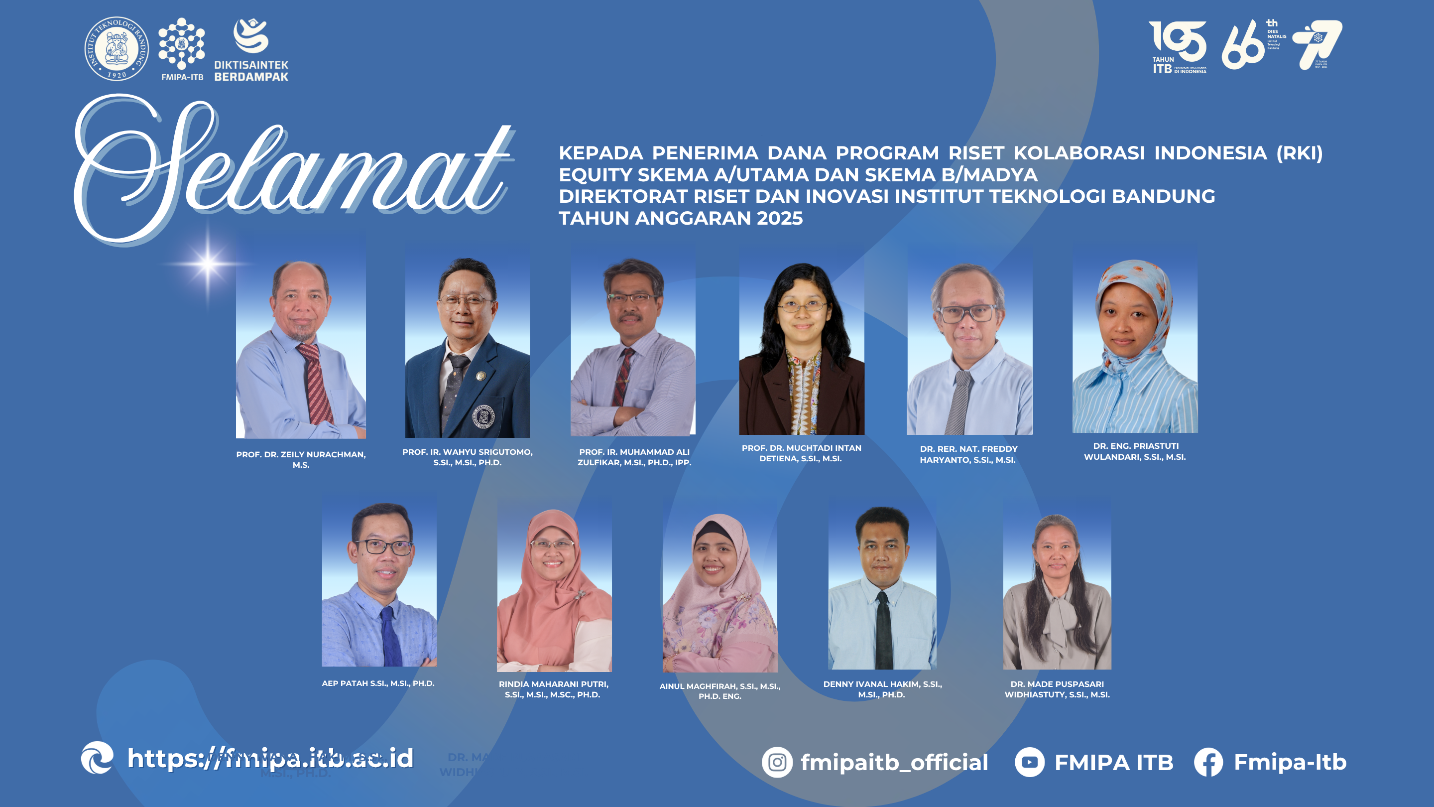 Dosen FMIPA ITB Raih Pendanaan Riset Kolaborasi Indonesia (RKI) Equity Tahun Anggaran 2025